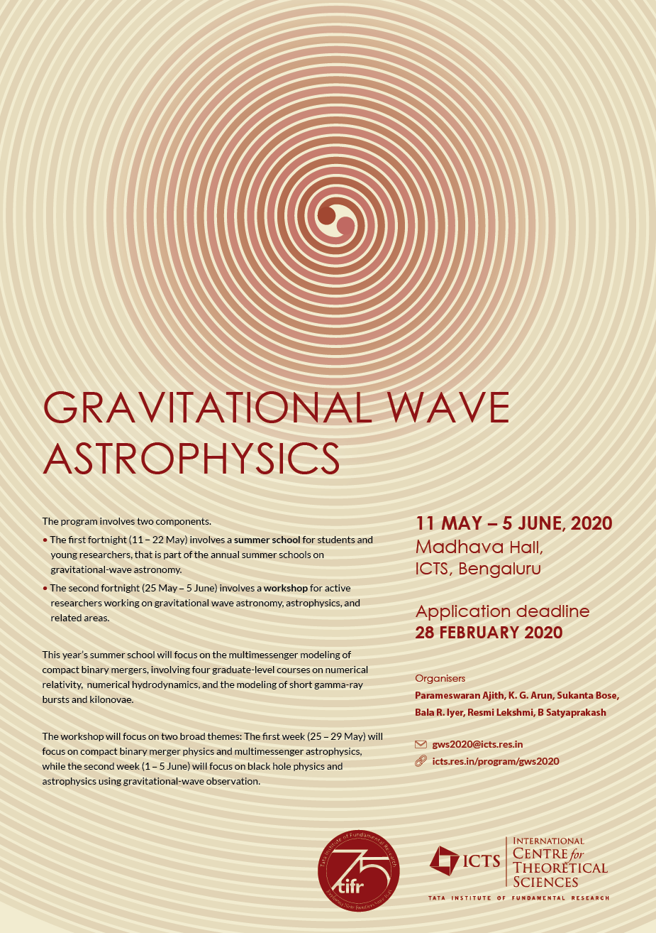 Gravitational Wave Astrophysics (ONLINE) | ICTS
